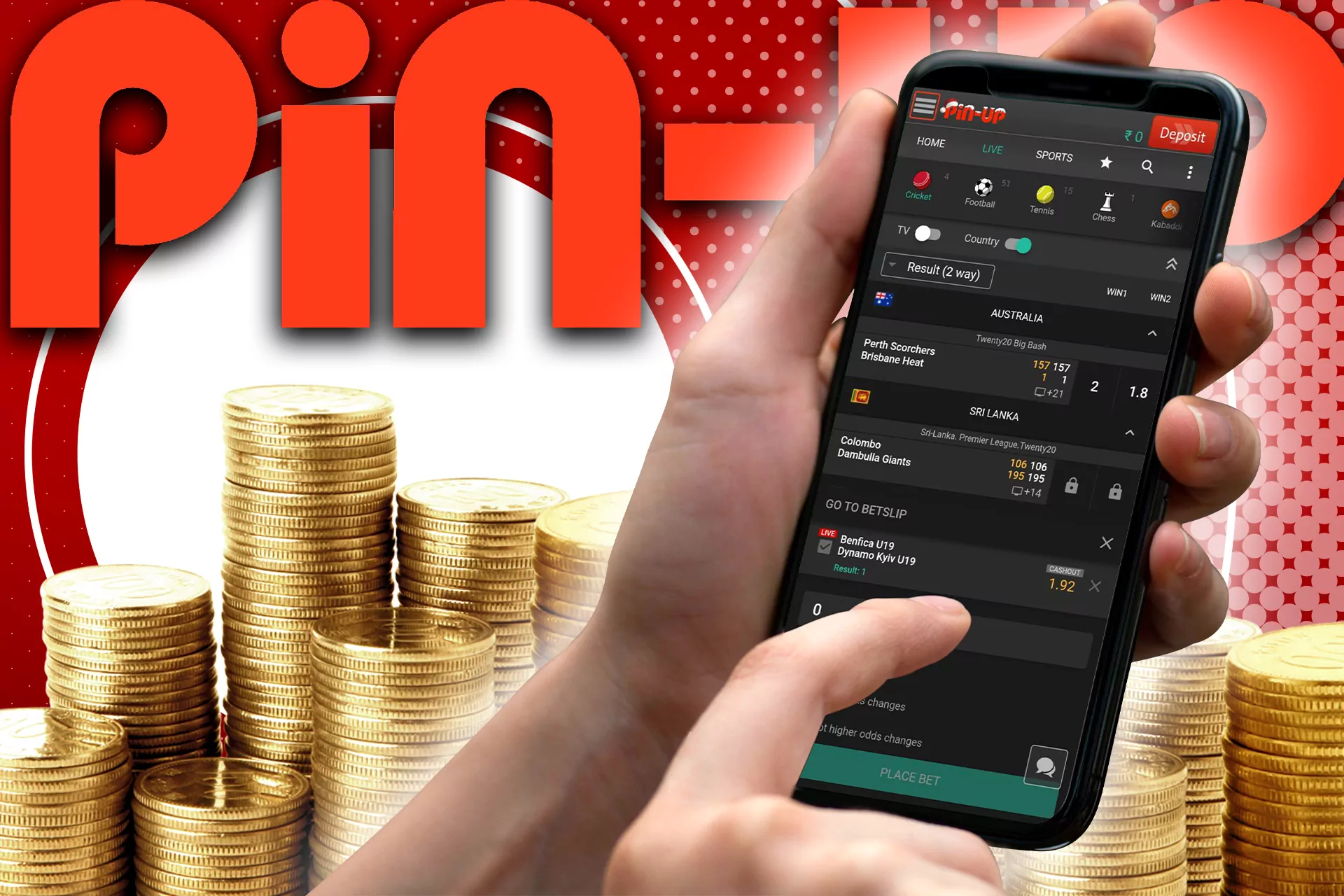 There are a few simple steps to place bet in the app.