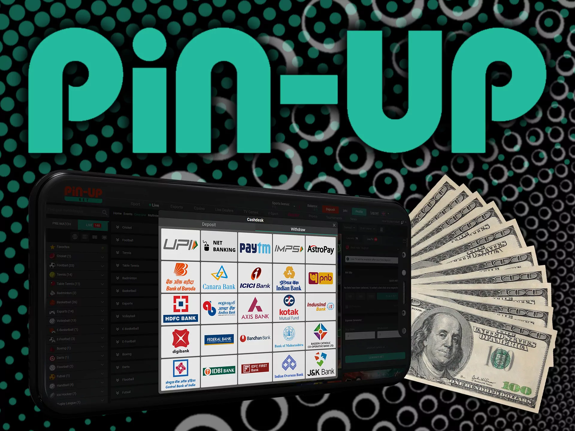Withdrawal process at pin-up is easy.