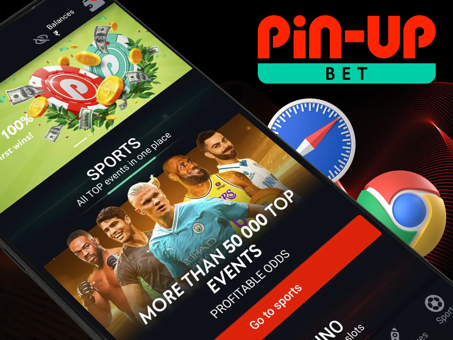 Use the mobile version of Pin Up.