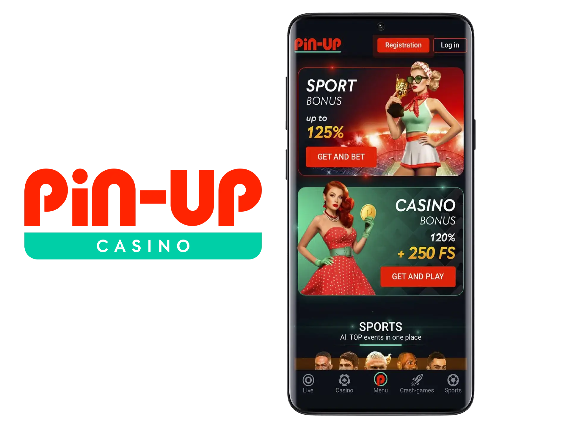 Open the Pin Up website ant start registration.