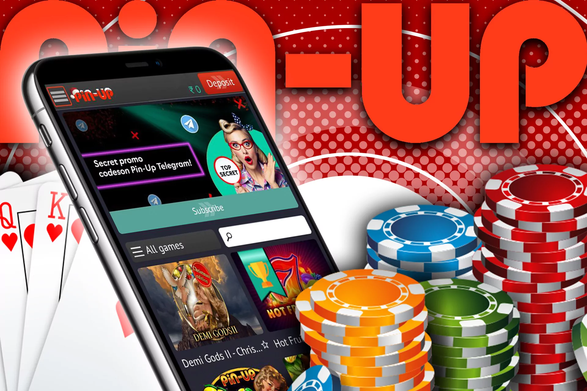 Pin Up mobile app also has an online casino section.