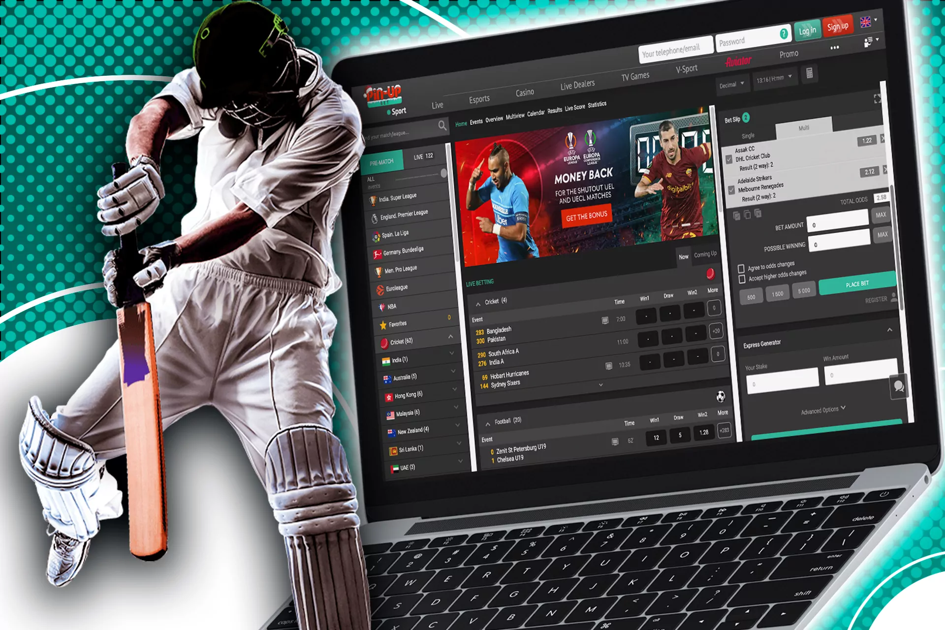 You can bet on any of popular cricket leagues.