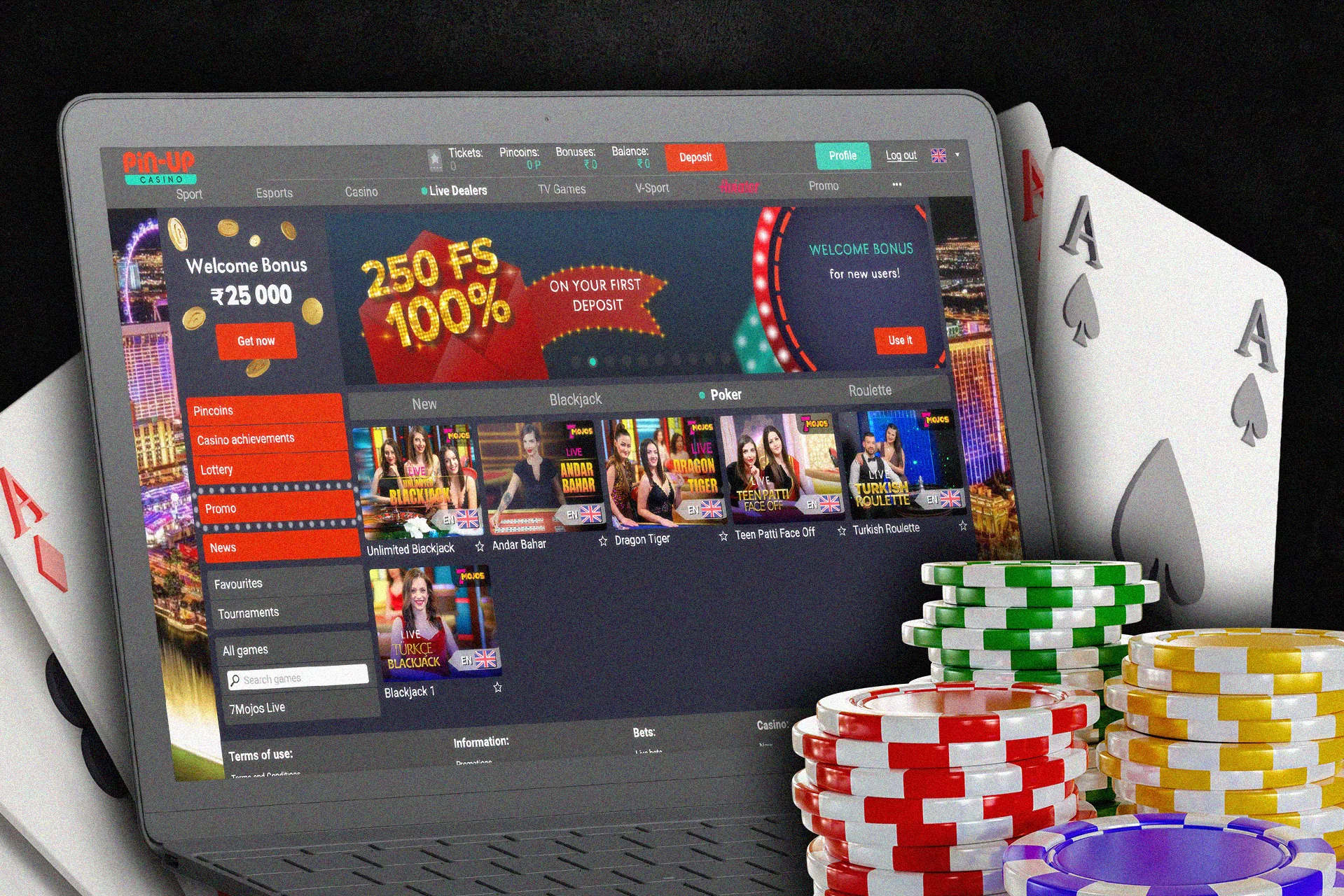 You can play poker games in the Pin-Up casino.