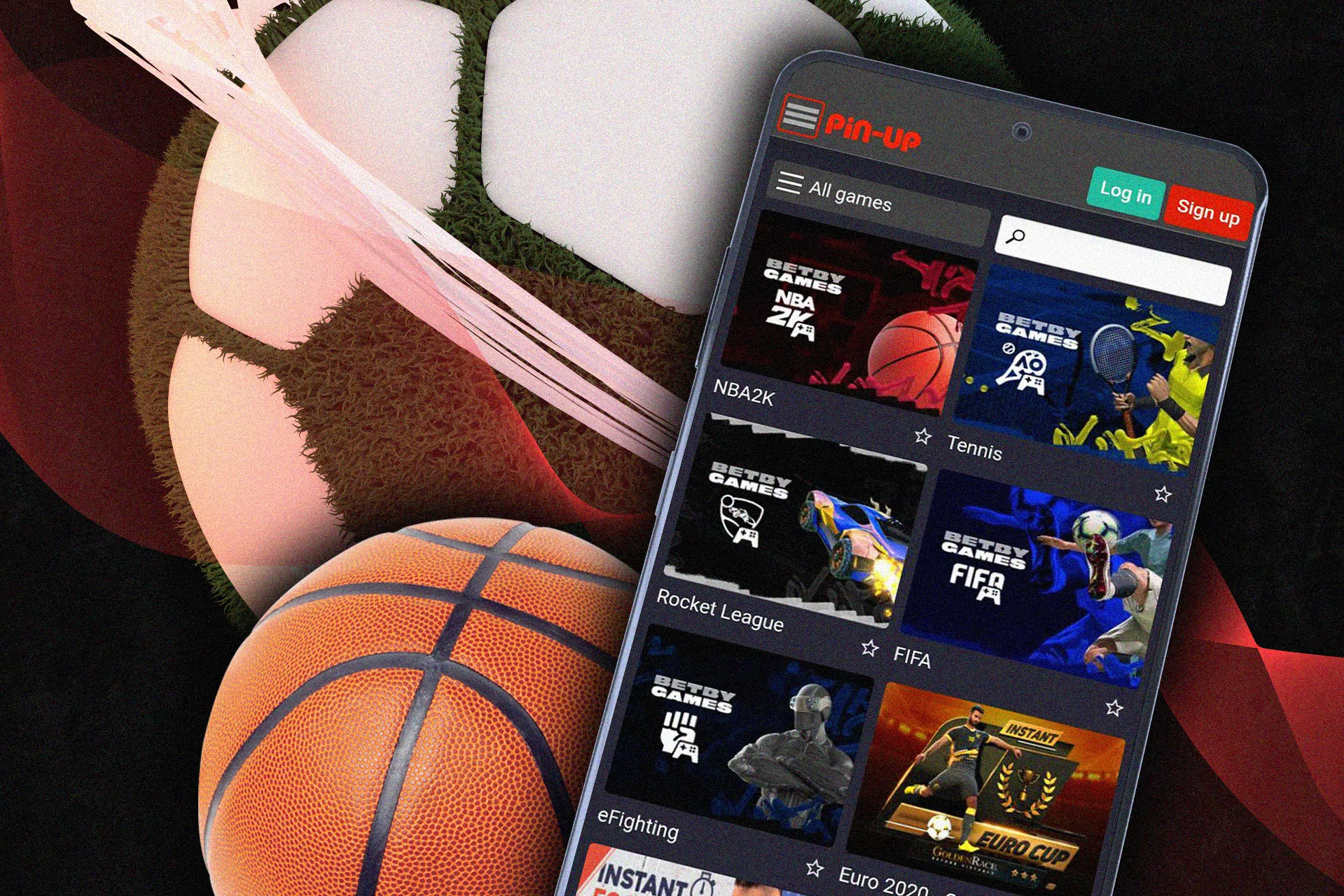 Bet on vrtual sports in the Pin-Up mobile application.