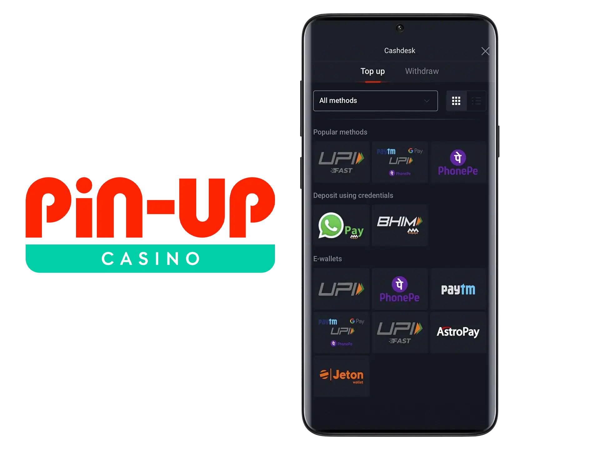 Top up your account and start playing in Pin Up.