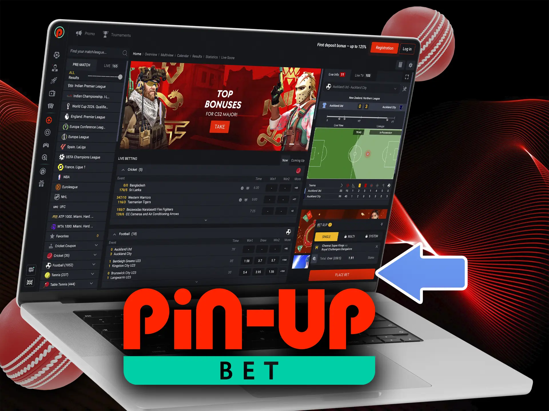 Log in to your personal Pin Up account to gain full access to site features and cricket betting.