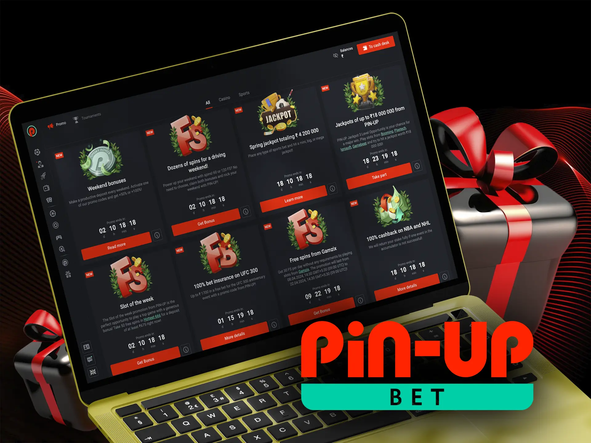 Pin Up has bonuses for both new and regular players.