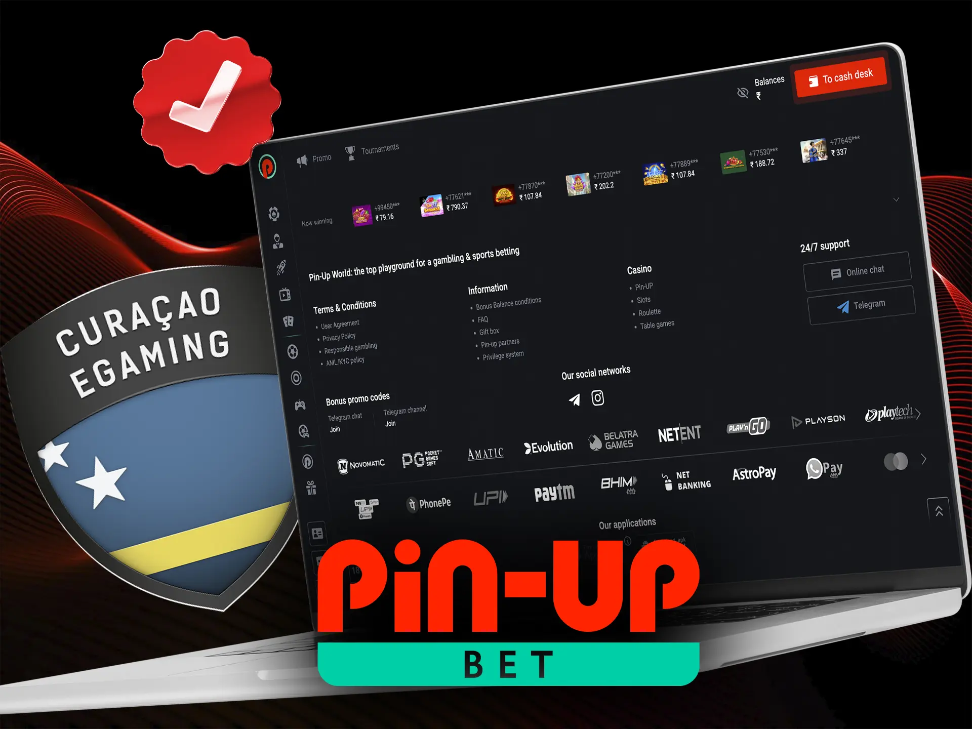 Pin Up is a licensed online casino and sportsbook.