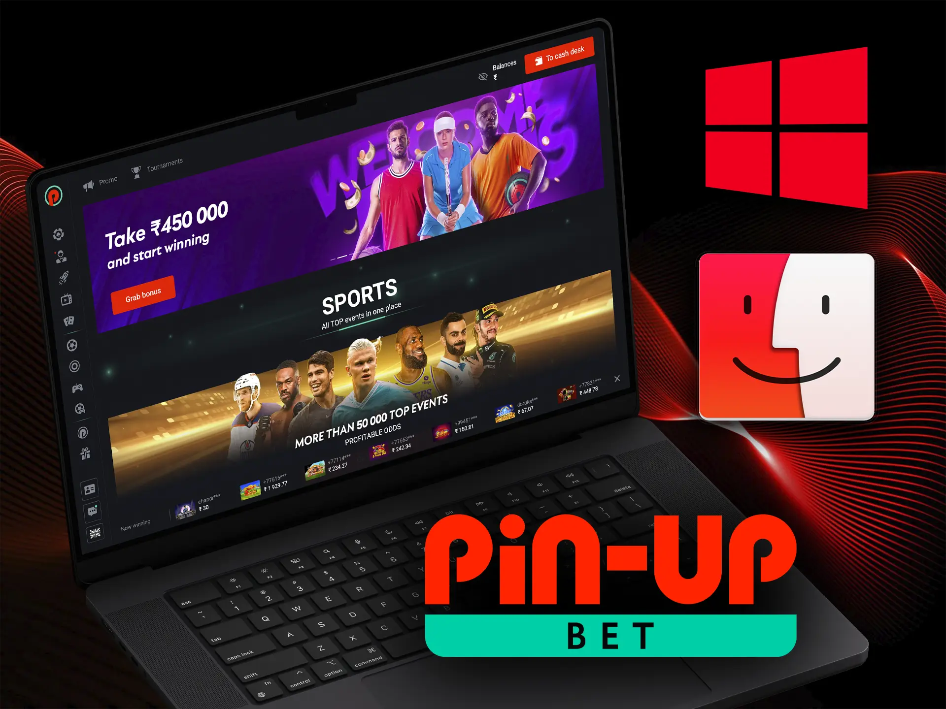 Install the Pin Up application on your PC or laptop.