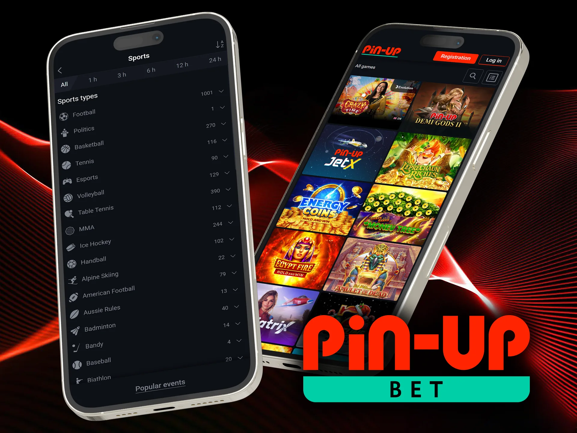 Pin Up app offers a wide range of games and betting markets.