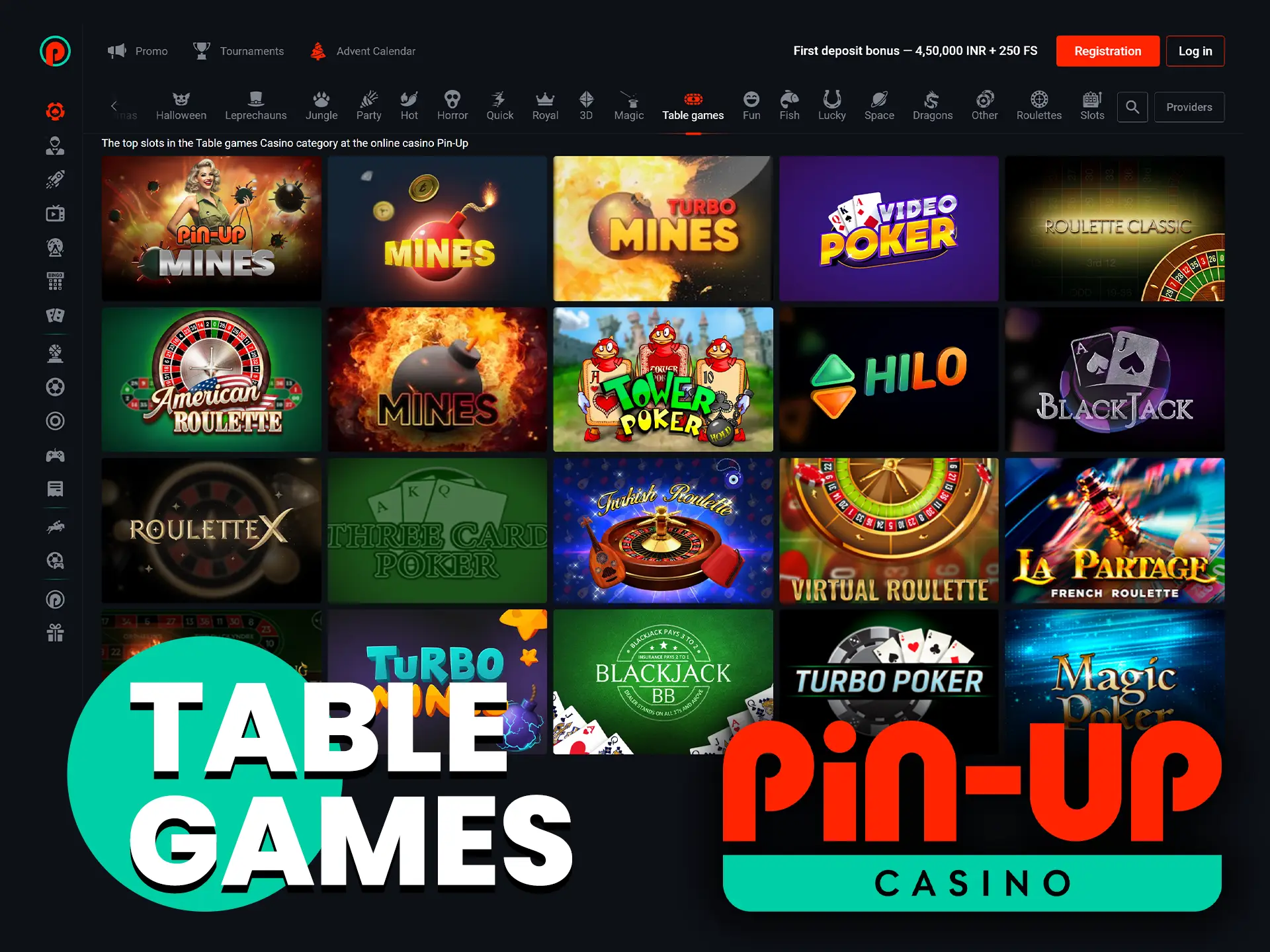 Play baccarat or poker at the Pin Up online casino.